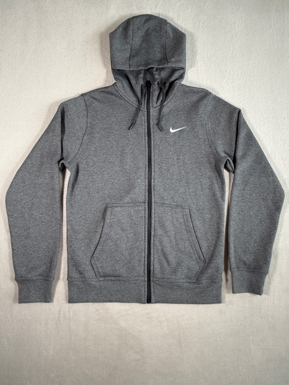 Nike Hoodie Mens Small Charcoal Gray Solo Swoosh Full Zip Fleece 611456-071 NWT